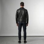 Men's Genuine Leather Moto Jacket Stylish Motorcycle Riding Jacket