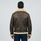 Men's Shearling Leather Jacket – Genuine Sheepskin Aviator Bomber
