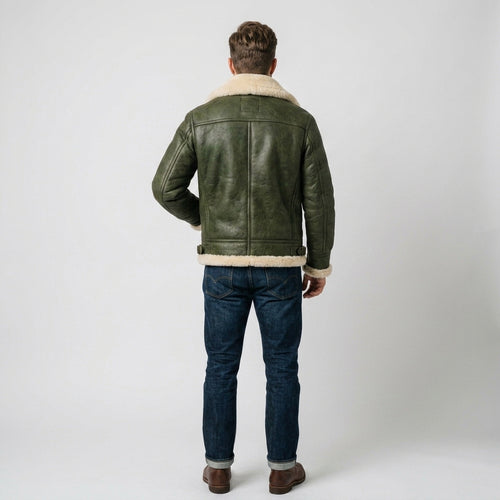 Men's B-3 Sheepskin Leather Jacket – Vintage RAF Aviator Flight Jacket