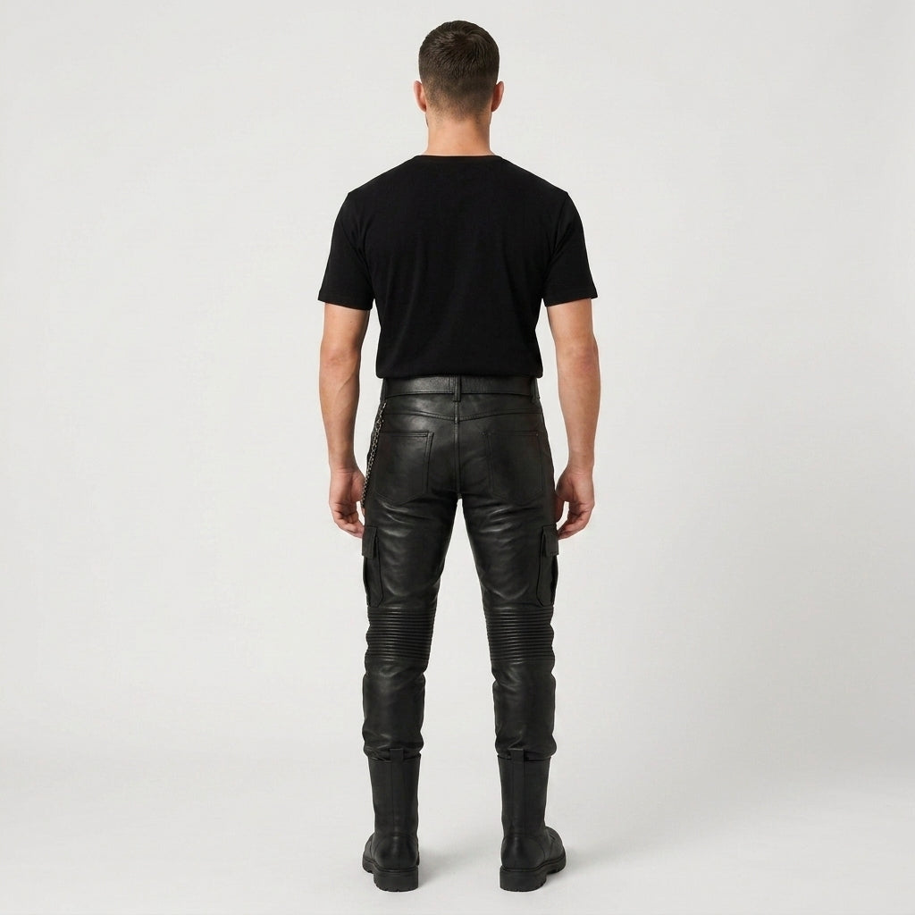 Men's Slim Fit Leather Pants Premium Genuine Leather Jeans