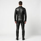 Men's Leather Cargo Pants Genuine Leather Utility Trousers