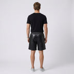 Men's Leather Biker Shorts Classic Motorcycle Riding Shorts