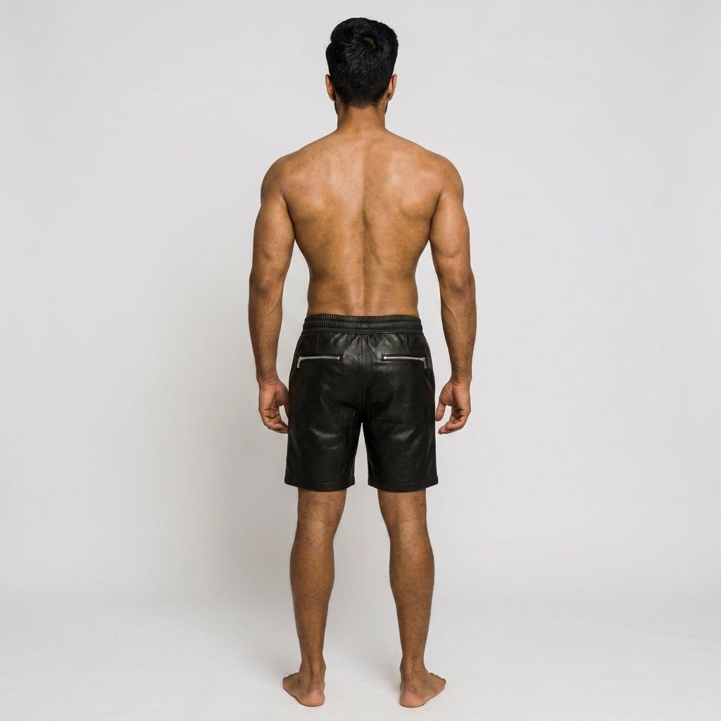 Men's Premium Leather Shorts Slim Fit Genuine Leather Bottoms