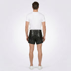 Men's Leather Cargo Shorts Genuine Utility Leather Shorts