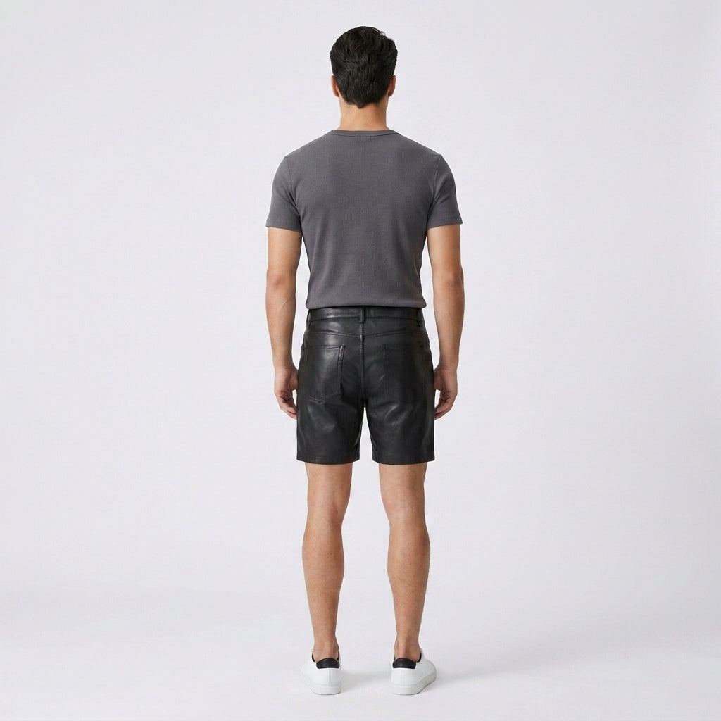 Men's Designer Leather Shorts Premium Fashion Leather Shorts