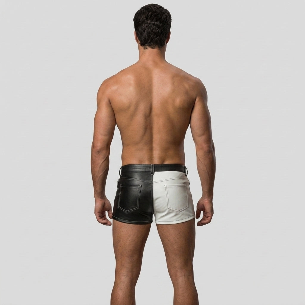 Men's Leather Walking Shorts Genuine Casual Leather Shorts