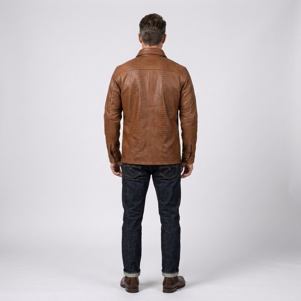 Men's Leather Overshirt Premium Genuine Leather Shacket