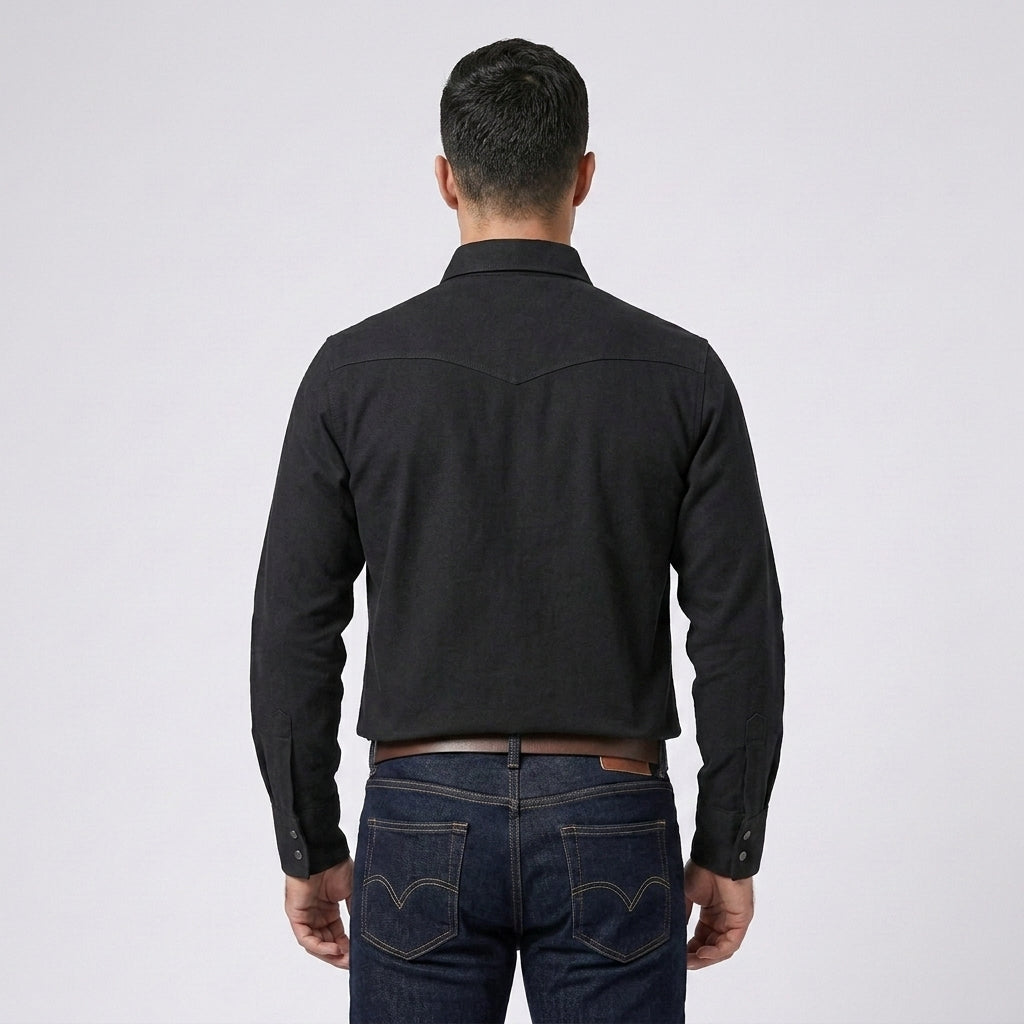 Men's Lambskin Leather Shirt Luxury Soft Leather Button-Up