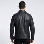 Men's Leather Western Shirt Genuine Snap Button Leather Shirt