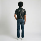Men's Vintage Leather Shirt Distressed Genuine Leather Shirt