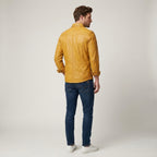 Men's Designer Leather Shirt Genuine Lambskin Luxury Overshirt