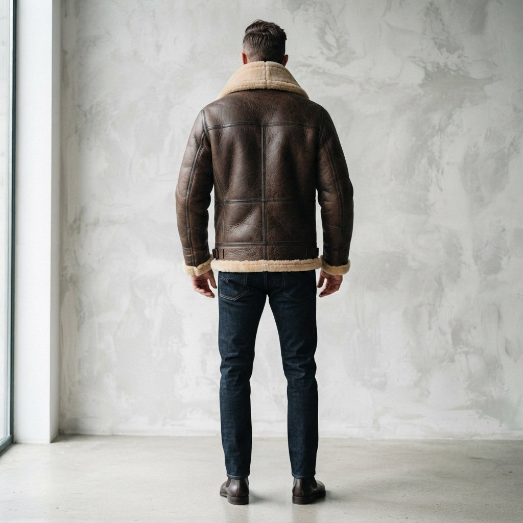 Men's Sheepskin Shearling Leather Coat