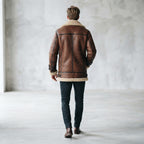 Men's Brown B3 Shearling Leather Coat