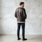 Men's Brown Sheepskin Leather Shearling Coat