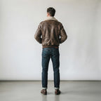 Men's Brown Leather Aviator Bomber Jacket – Classic Flight Style