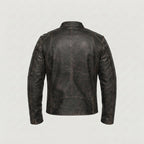 Men's Distressed Leather Biker Jacket