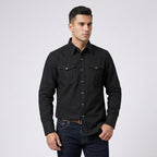 Men's Lambskin Leather Shirt Luxury Soft Leather Button-Up