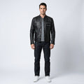 Men's Leather Shirt Jacket Genuine Leather Casual Overshirt