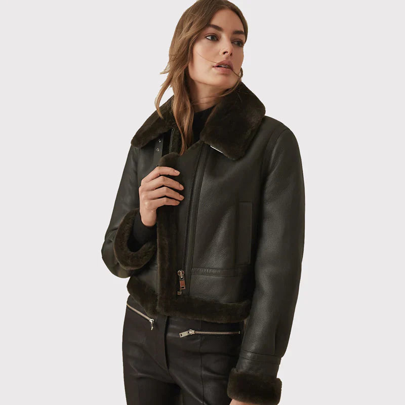 Women's Black Shearling Jacket
